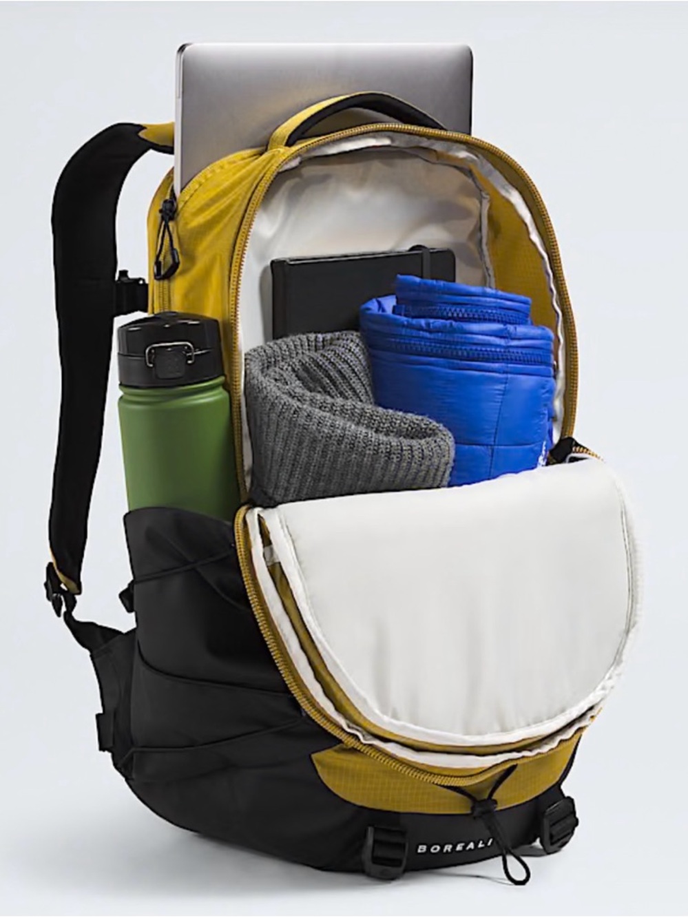 The North Face Borealis Backpack Organization Travel Hiking School Green Black - Picture 3 of 12